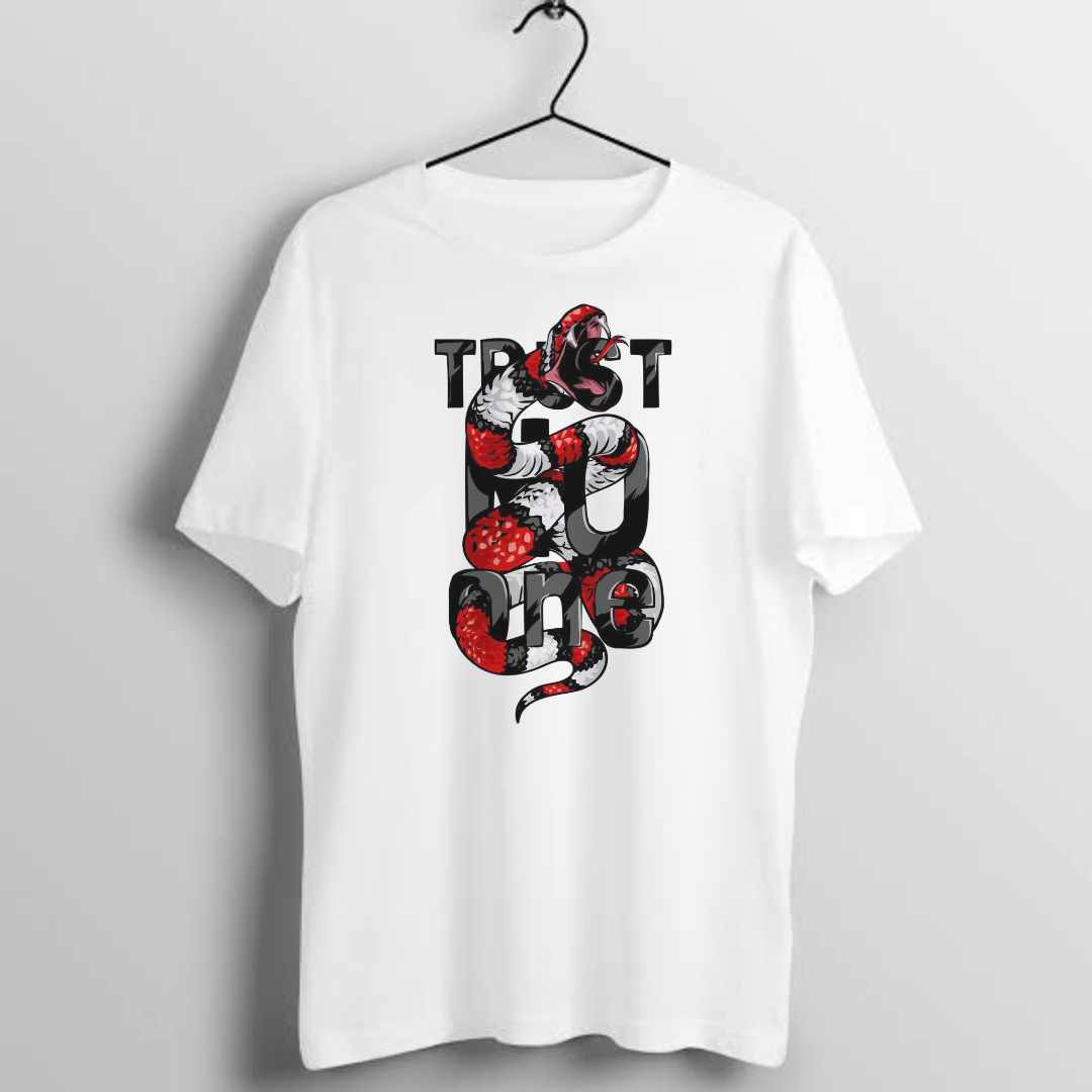 Short Sleeve Neck White Graphic T-Shirt