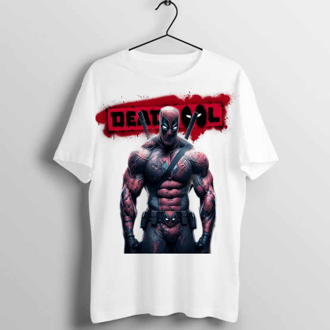 Men's White Half Sleeves Graphic Printed T-shirt