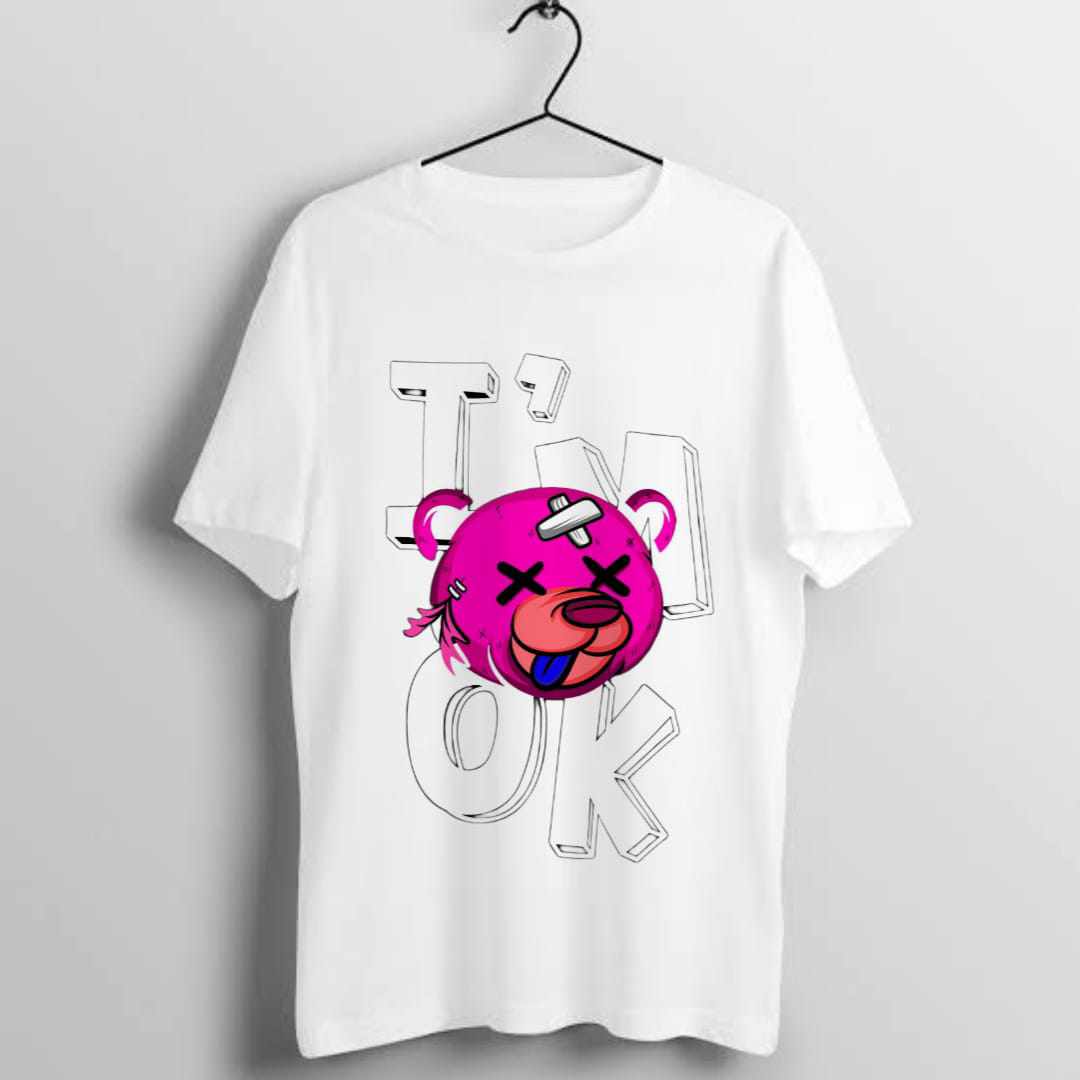 Short sleeve graphic white t shirt