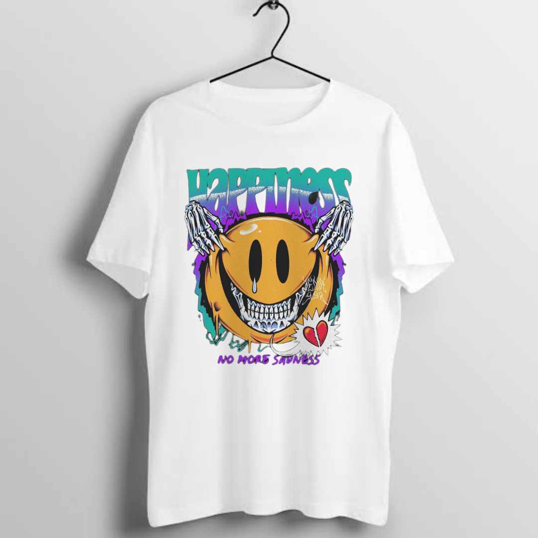 Half Sleeve Neck White T Shirt